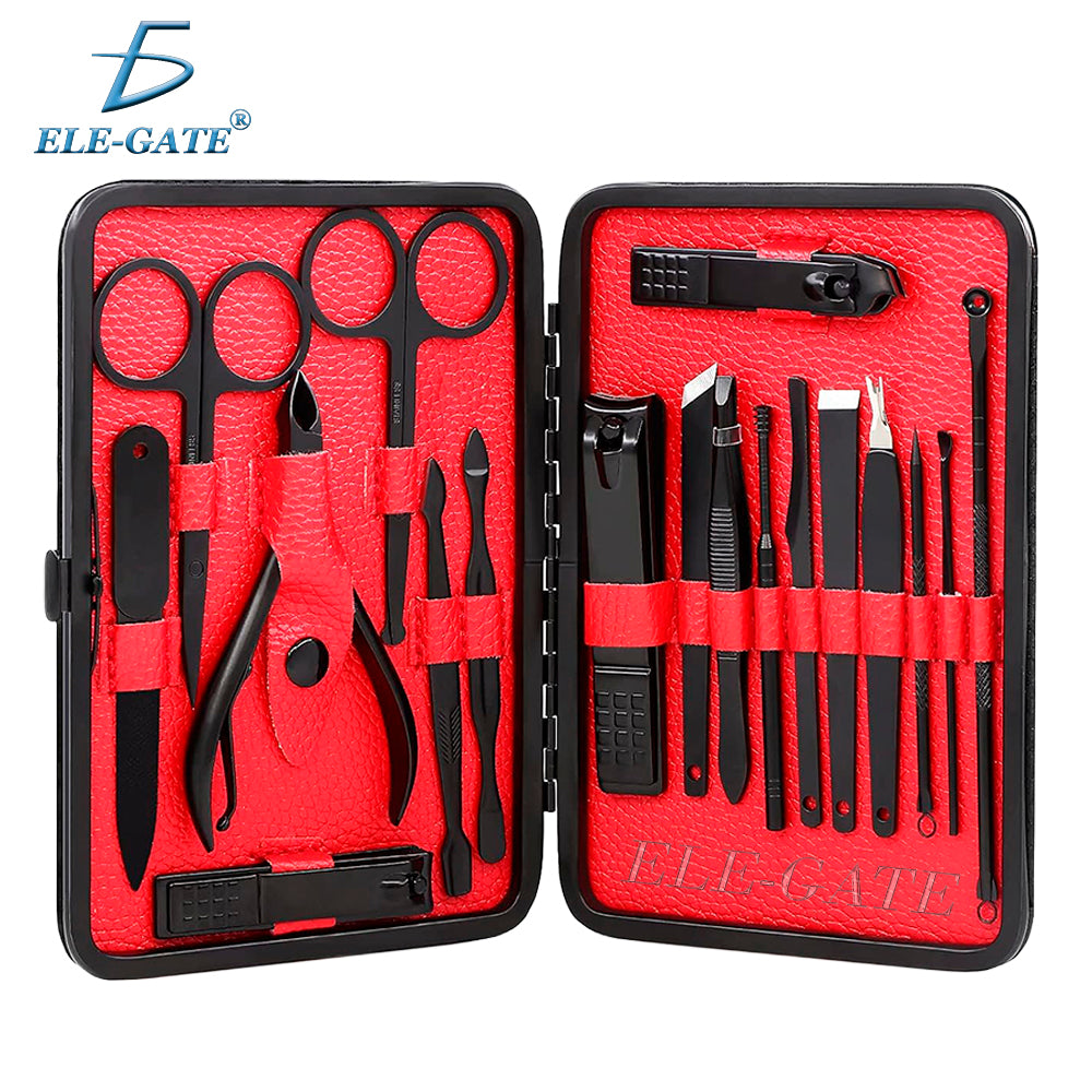 Kit de 24 herramientas de manicure con estuche