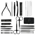 Kit de 24 herramientas de manicure con estuche