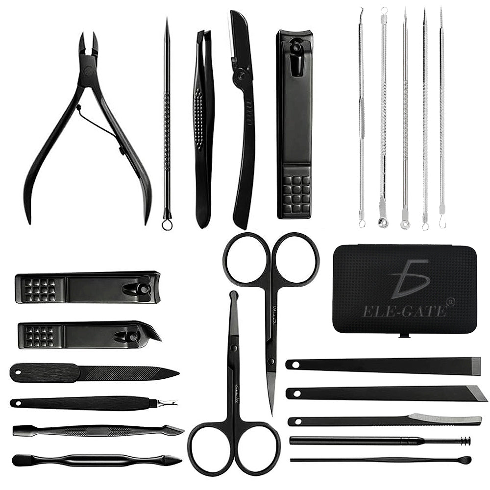 Kit de 24 herramientas de manicure con estuche