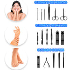 Kit de 24 herramientas de manicure con estuche