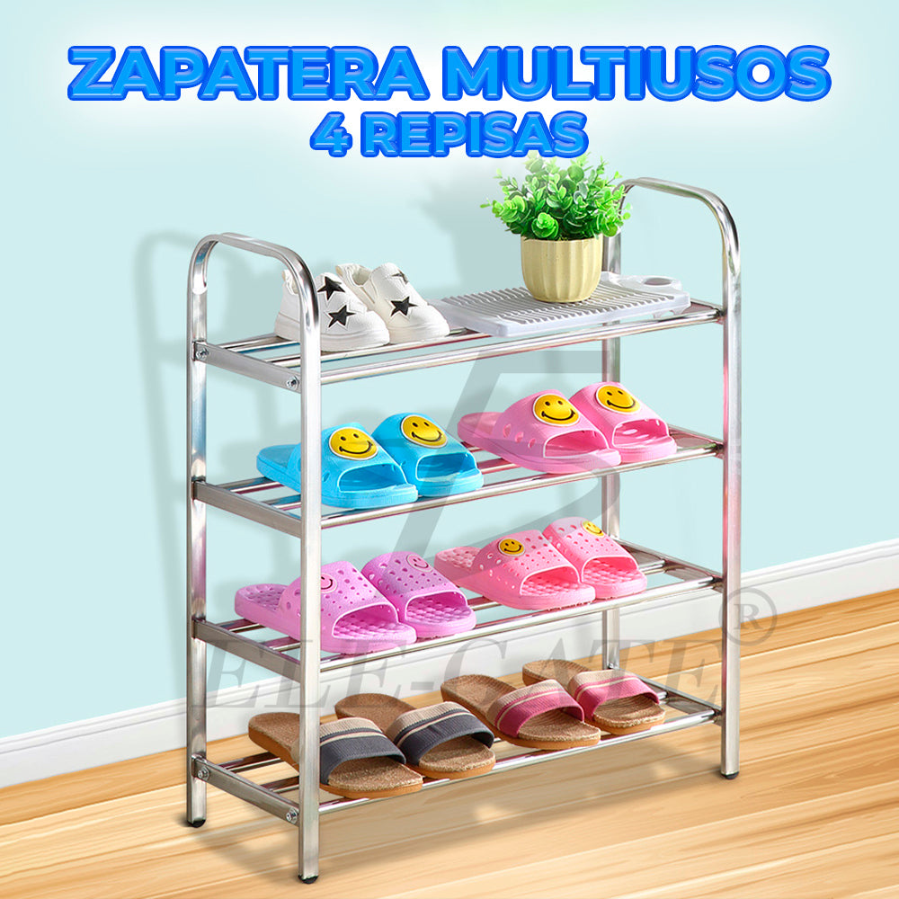 Organizador de zapatos de acero inoxidable de 4 niveles