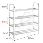 Organizador de zapatos de acero inoxidable de 4 niveles