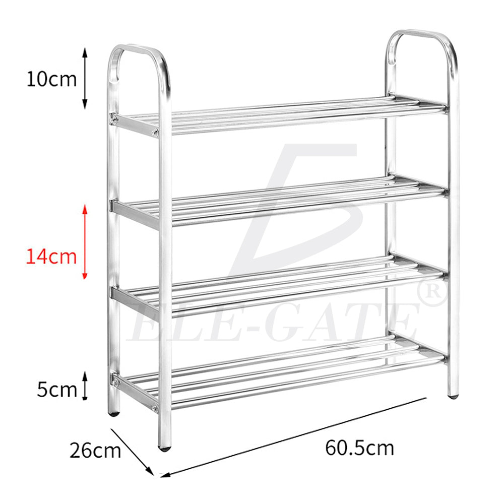 Organizador de zapatos de acero inoxidable de 4 niveles
