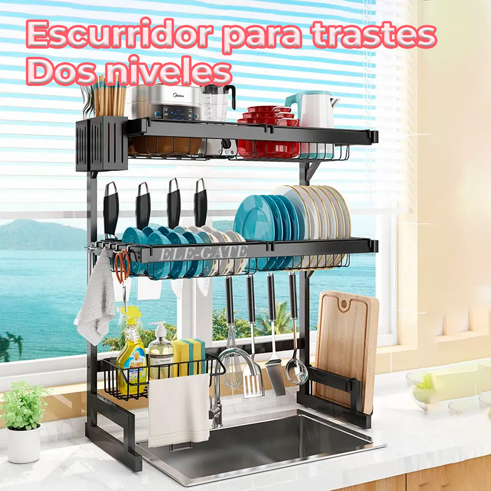 Escurridor de trastes de acero inoxidable