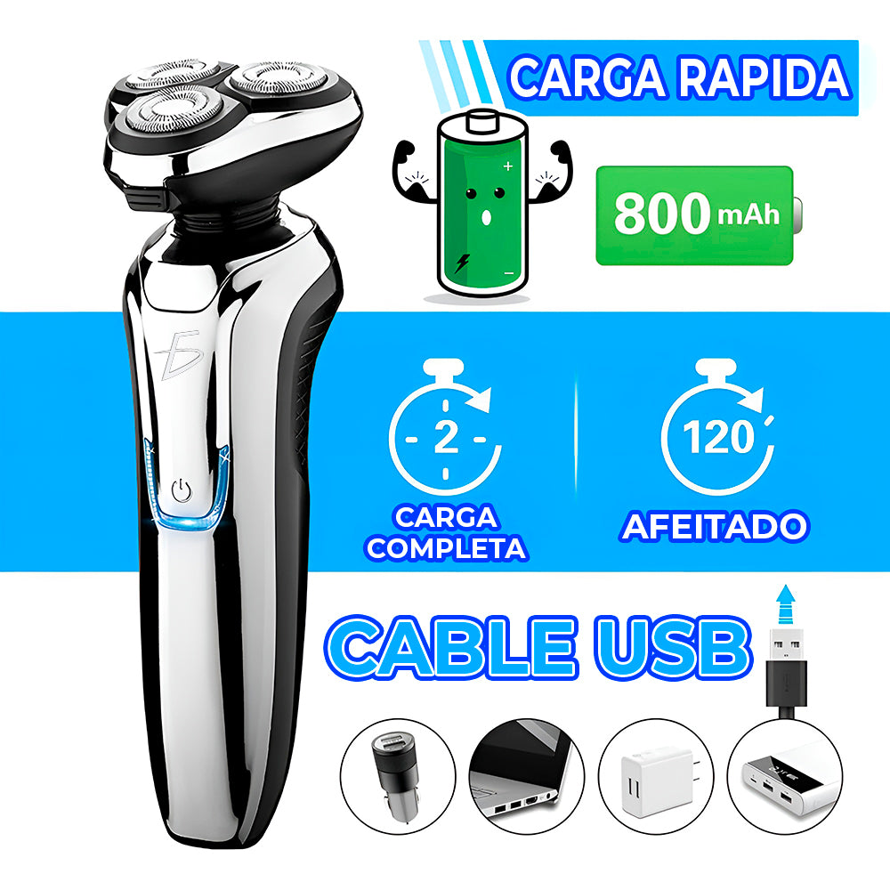 Afeitadora eléctrica 3 en 1 recargable