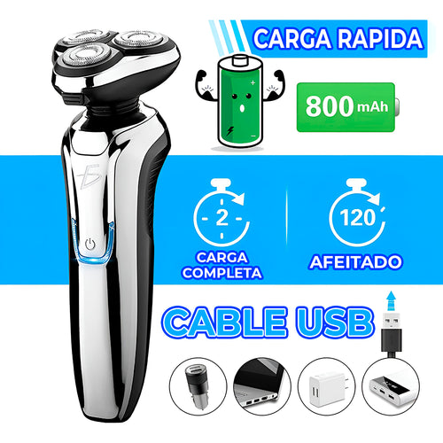 Afeitadora eléctrica 3 en 1 recargable