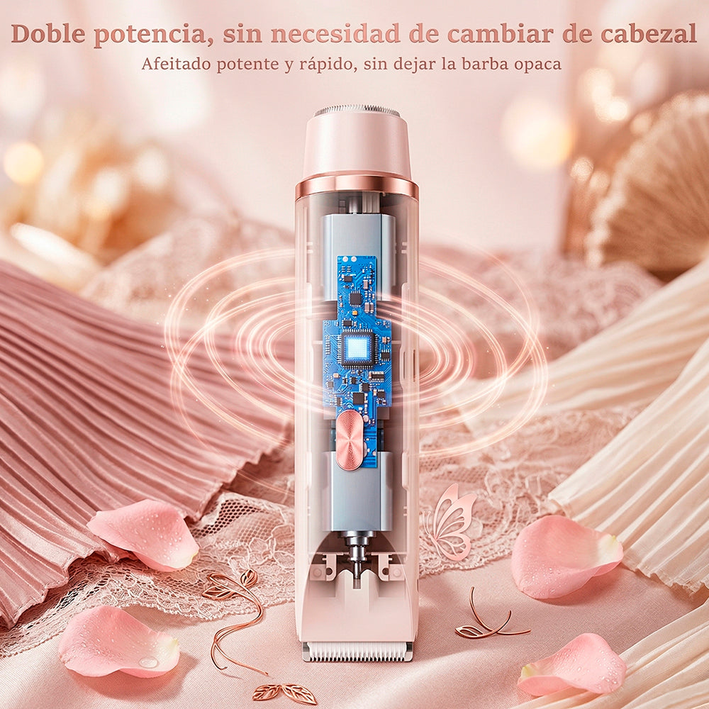 Rasuradora eléctrica 2 en 1 para cuerpo y rostro