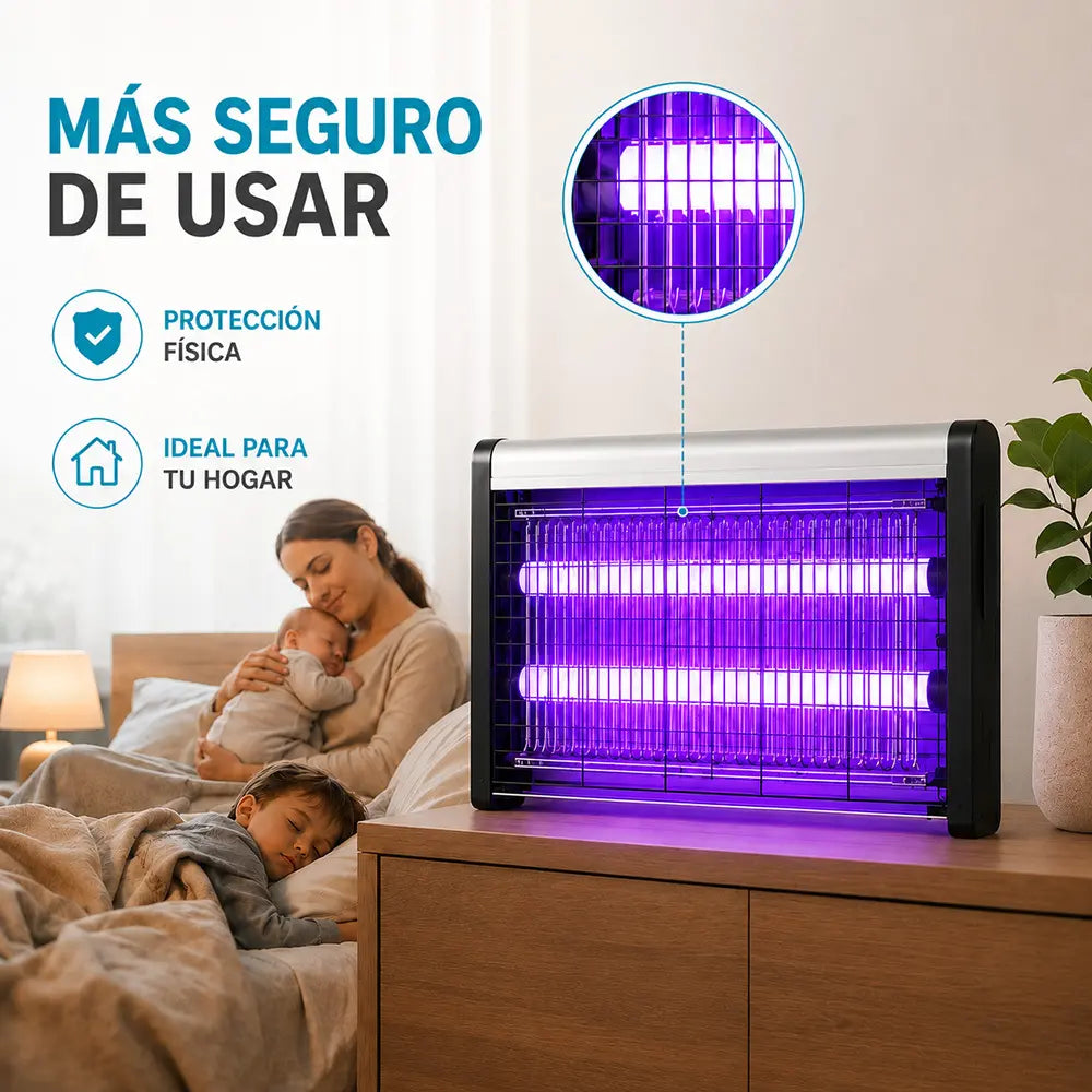 Lámpara mata mosquitos — detalle