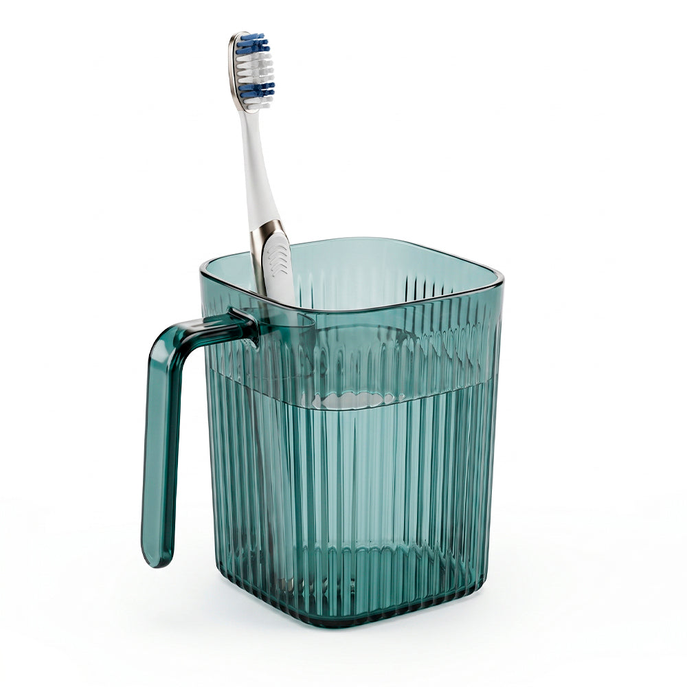 Vaso organizador verde transparente con porta cepillo
