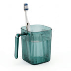Vaso organizador verde transparente con porta cepillo