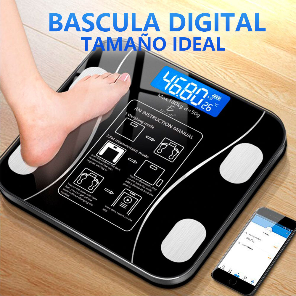 Báscula digital con app y carga USB