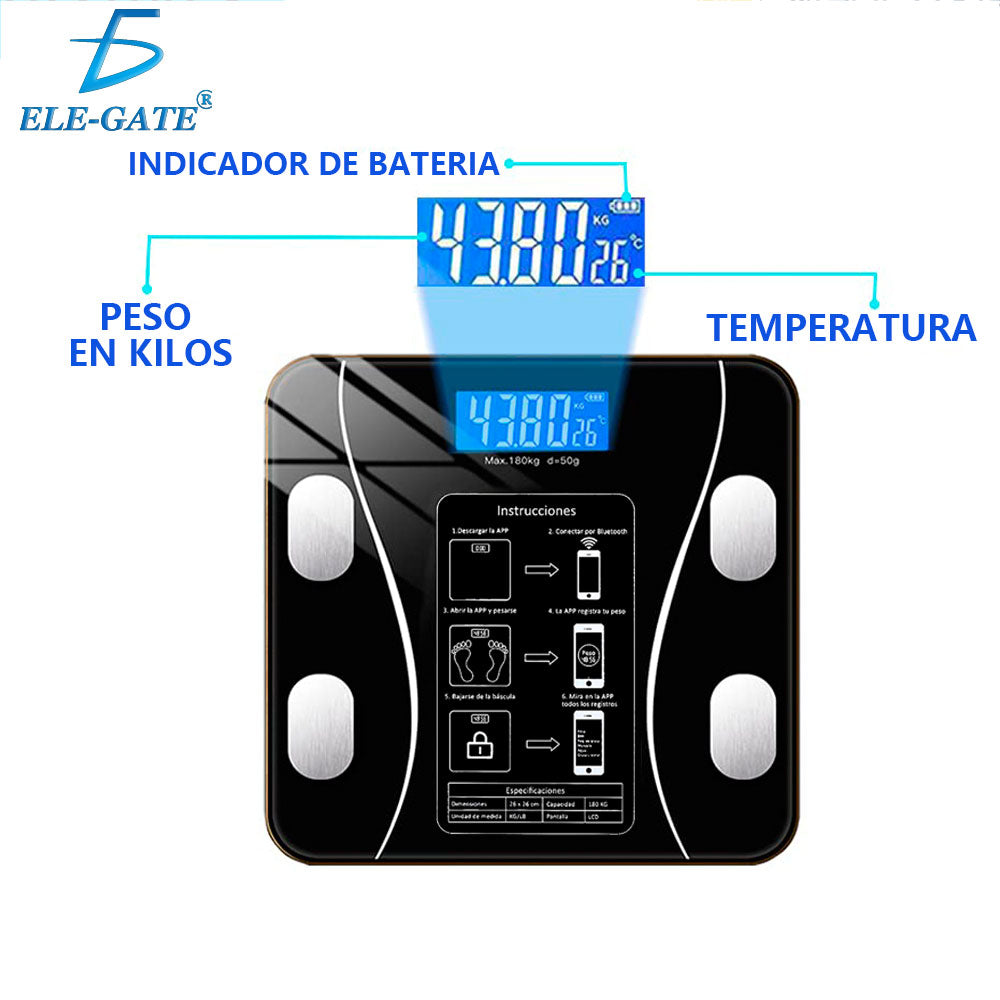 Báscula digital con app y carga USB
