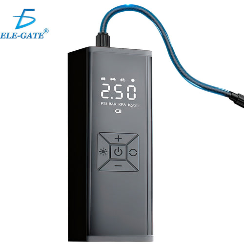 Bomba de aire con batería, luz y pantalla LCD para llantas de coche y bici