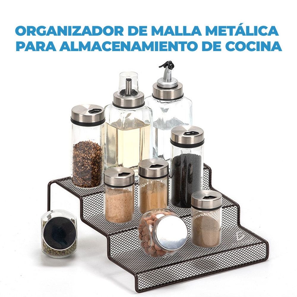 Organizador de malla metálica de 3 niveles