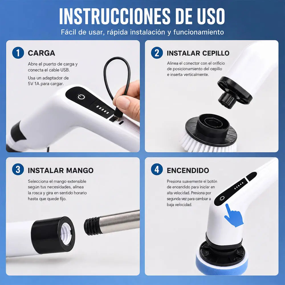 Instrucciones de uso del cepillo eléctrico