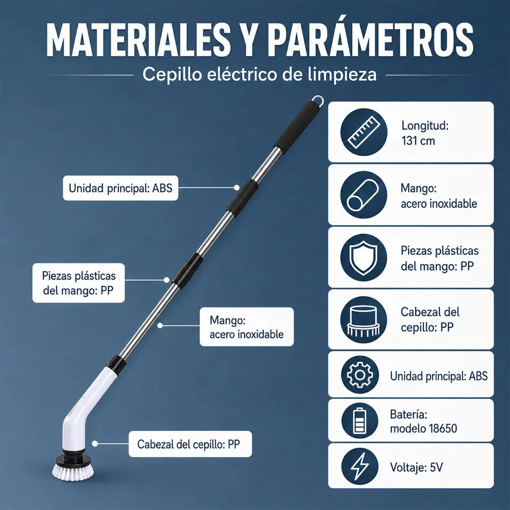 Materiales y parámetros del cepillo eléctrico