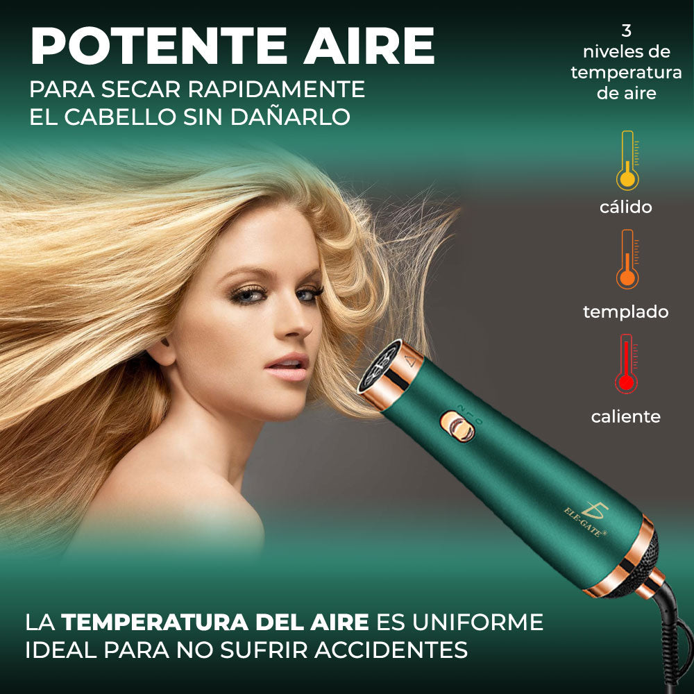 Secador de pelo y cepillo alisador con accesorios