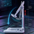 Soporte plegable para celular sobre un escritorio