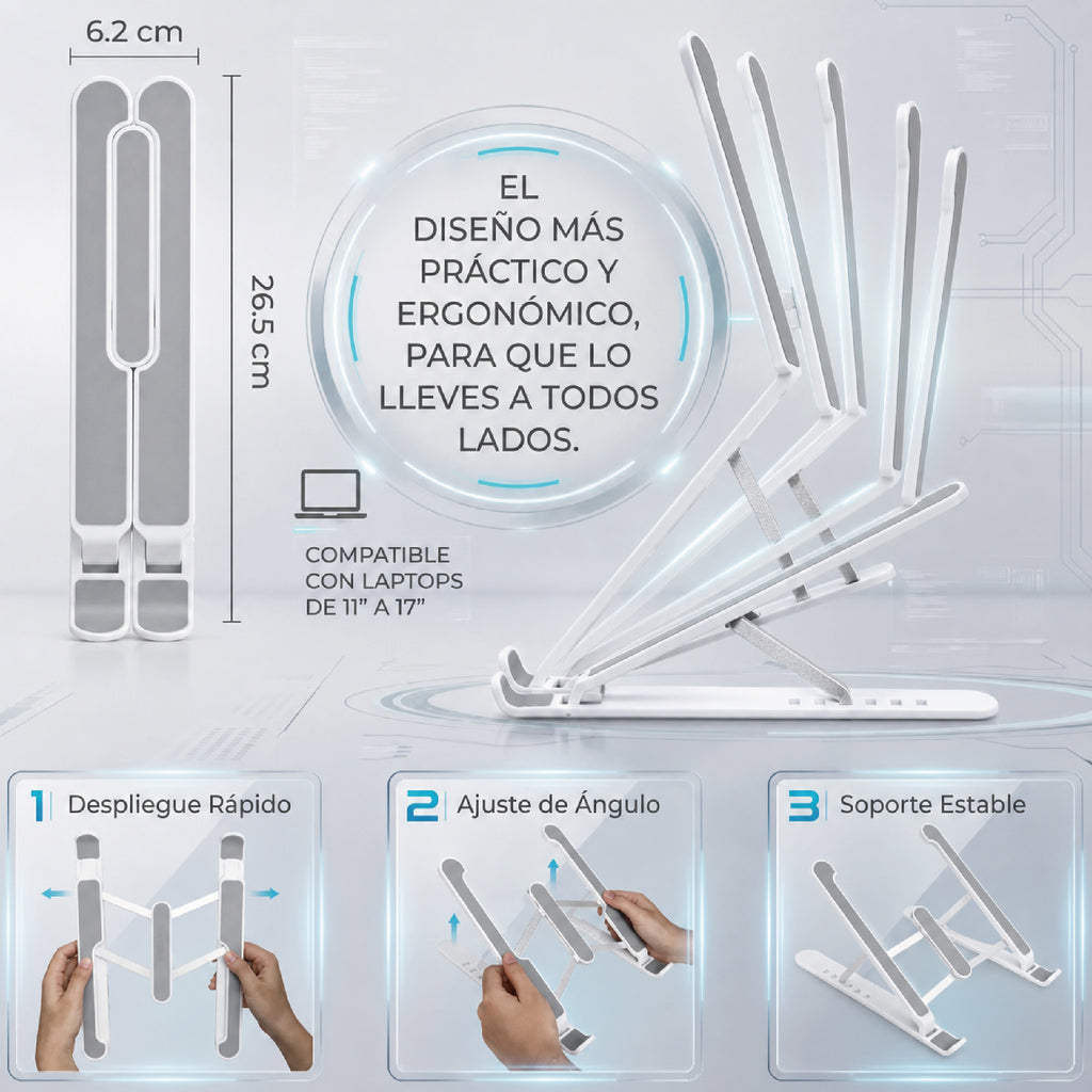 Soporte plegable y ajustable para laptop
