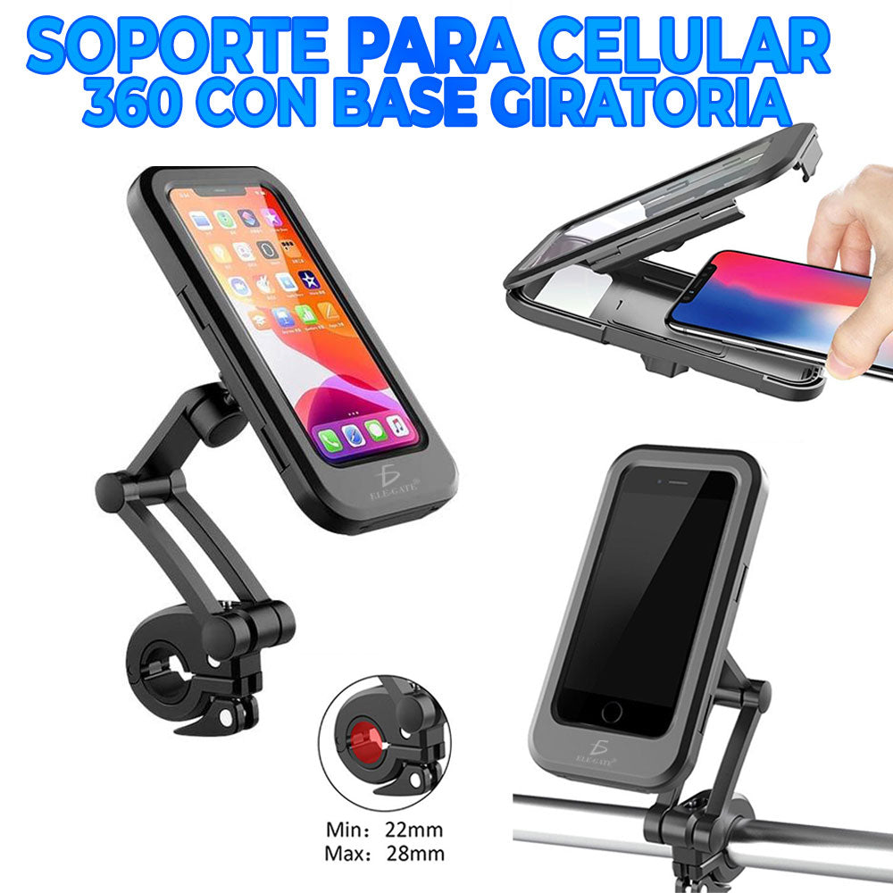 Soporte impermeable para celular en manubrio
