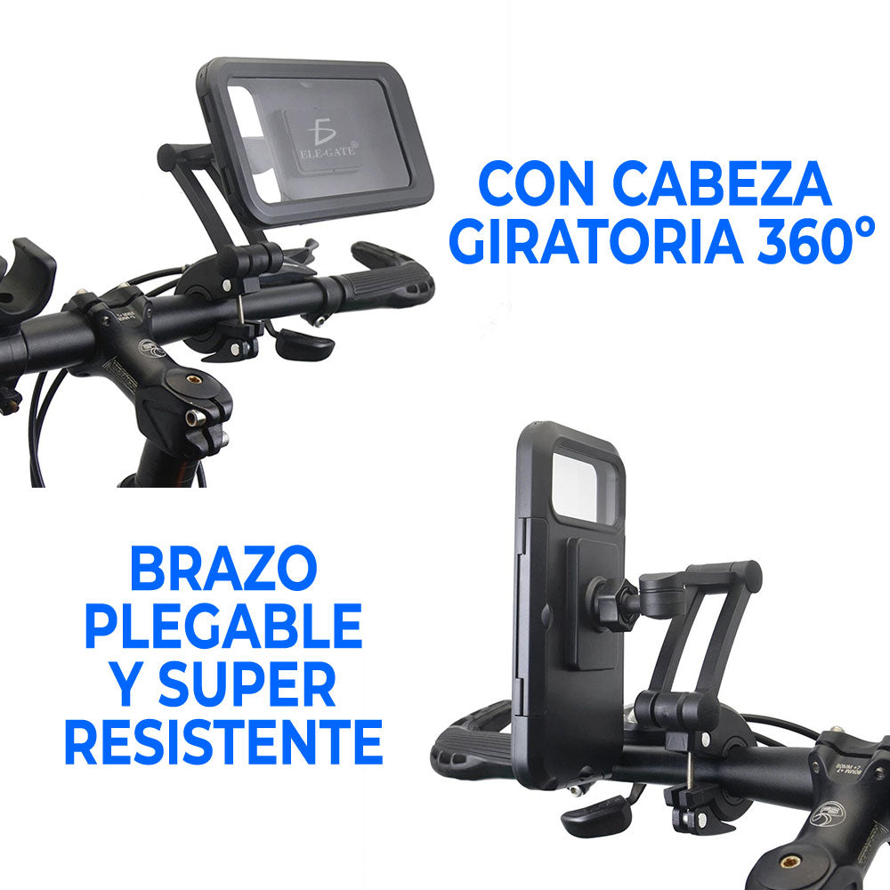 Soporte impermeable para celular en manubrio