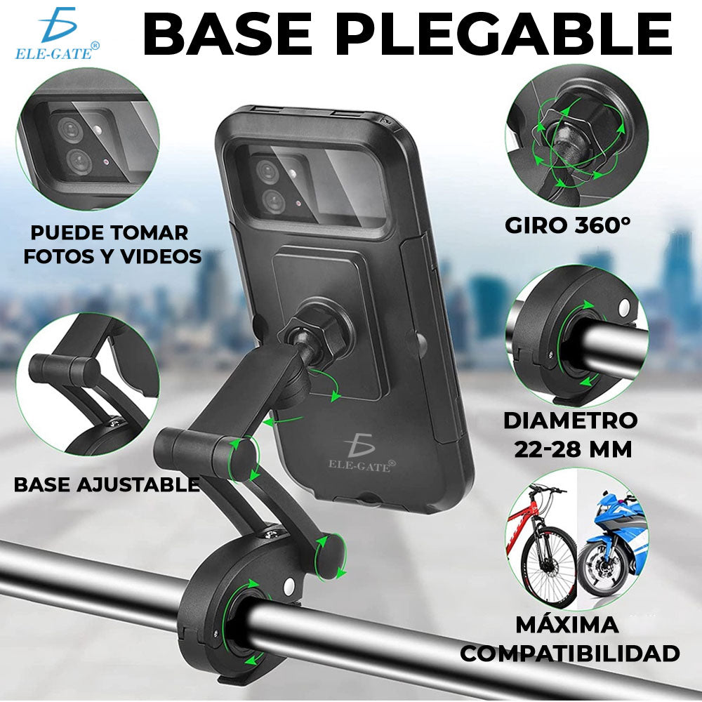 Soporte impermeable para celular en manubrio