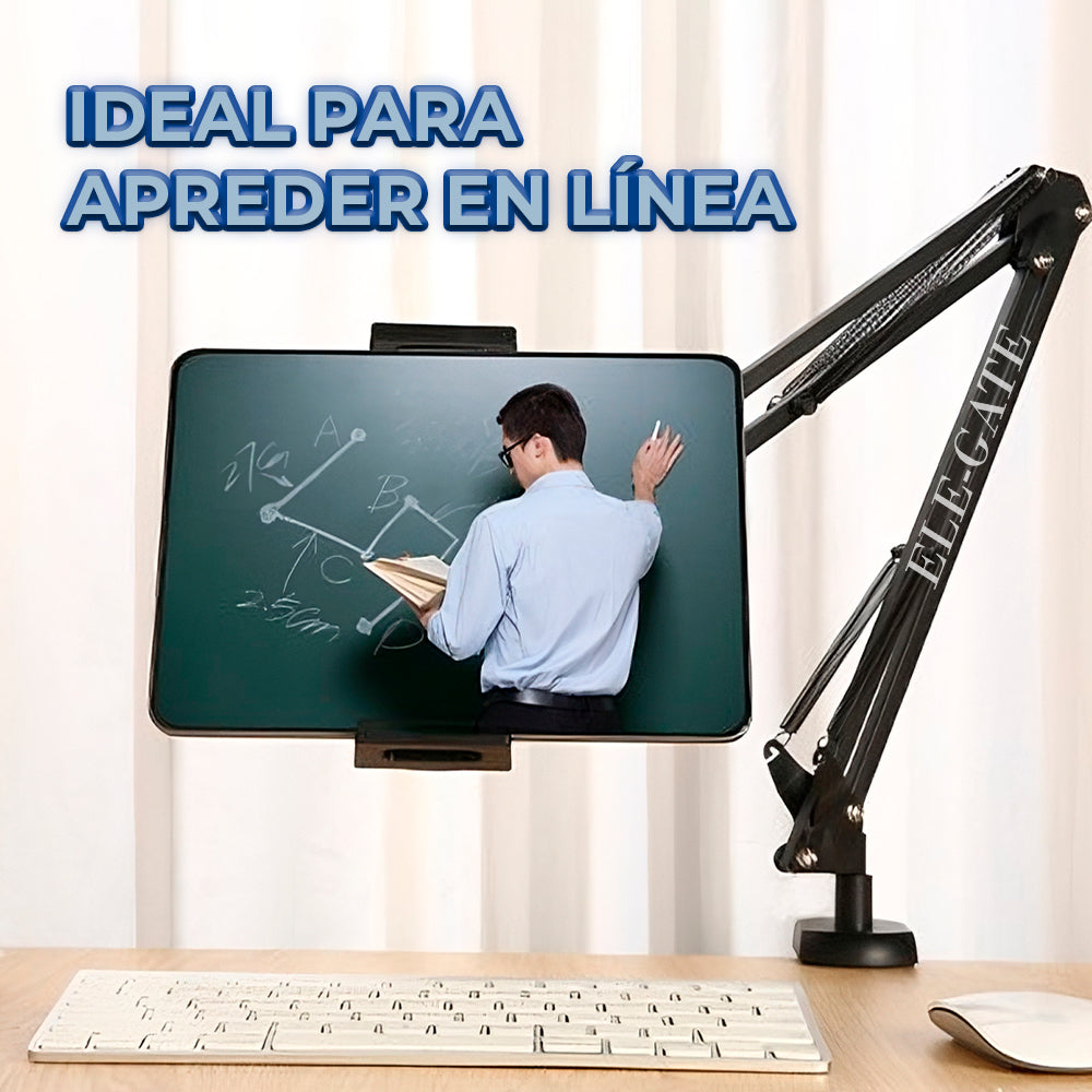 Soporte articulado de escritorio para tablet y celular con abrazadera
