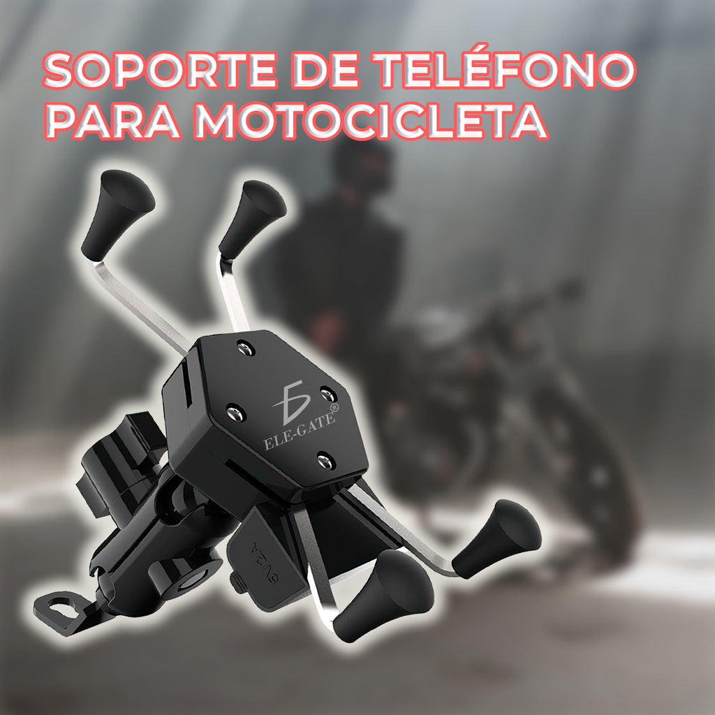 Soporte de teléfono para motocicleta con cargador USB
