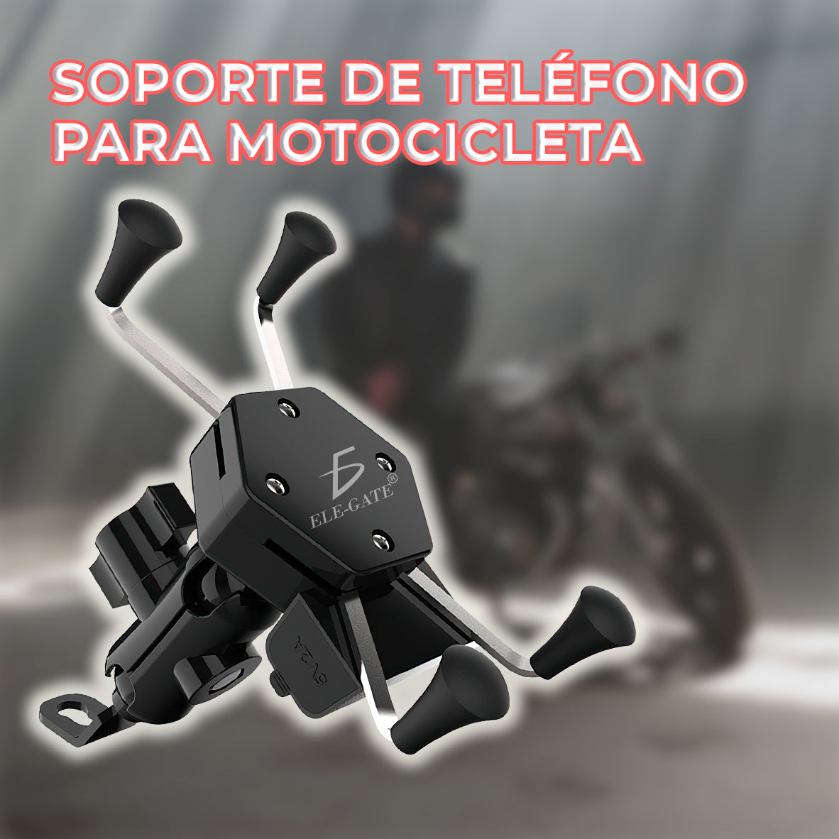 Soporte de teléfono para motocicleta con cargador USB