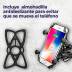 Soporte de teléfono para motocicleta con cargador USB