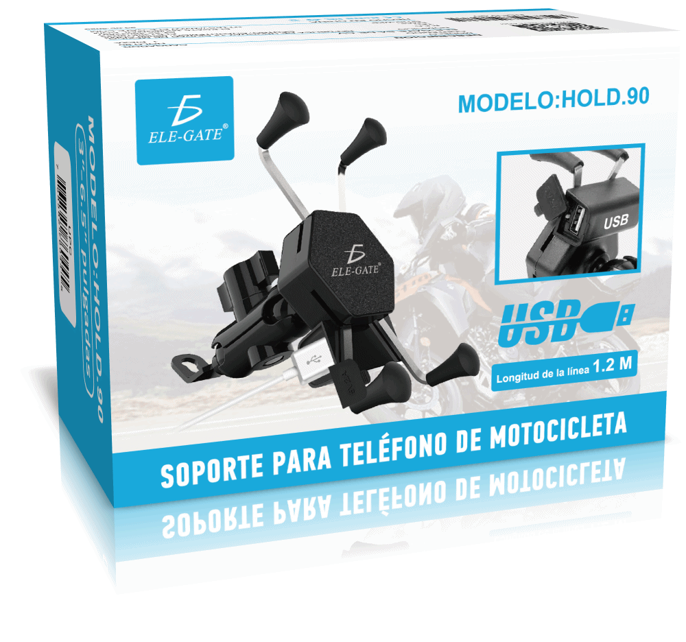 Soporte de teléfono para motocicleta con cargador USB