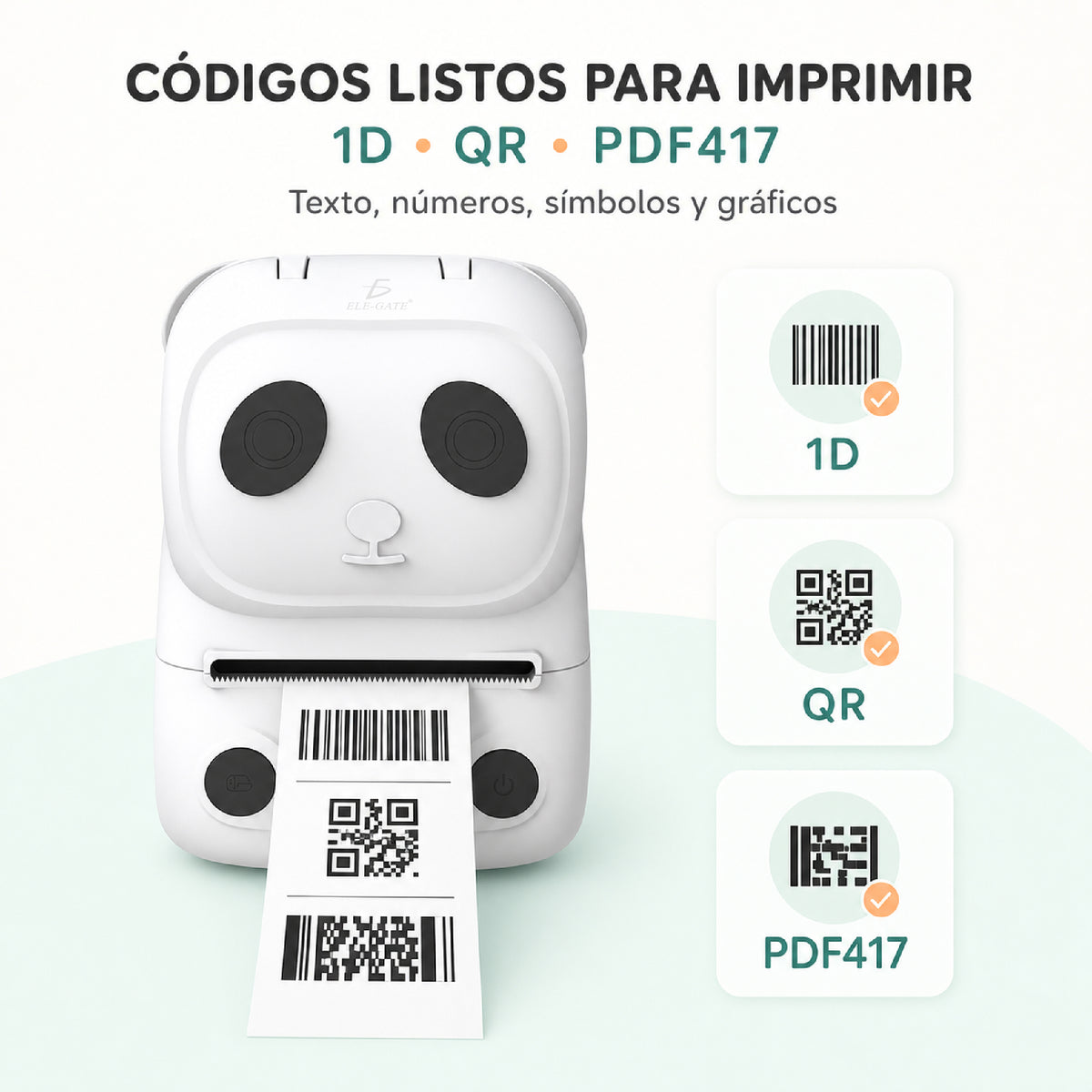 Mini impresora de etiquetas Bluetooth estilo panda