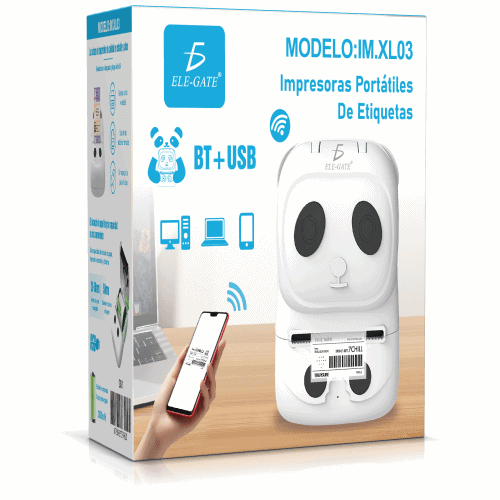 Mini impresora de etiquetas Bluetooth estilo panda
