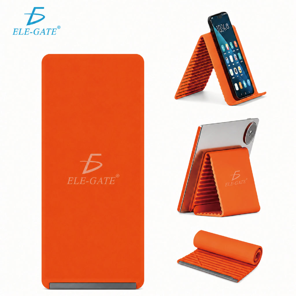 Soporte flexible naranja para celular y tablet