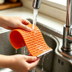 Soporte flexible naranja para celular y tablet
