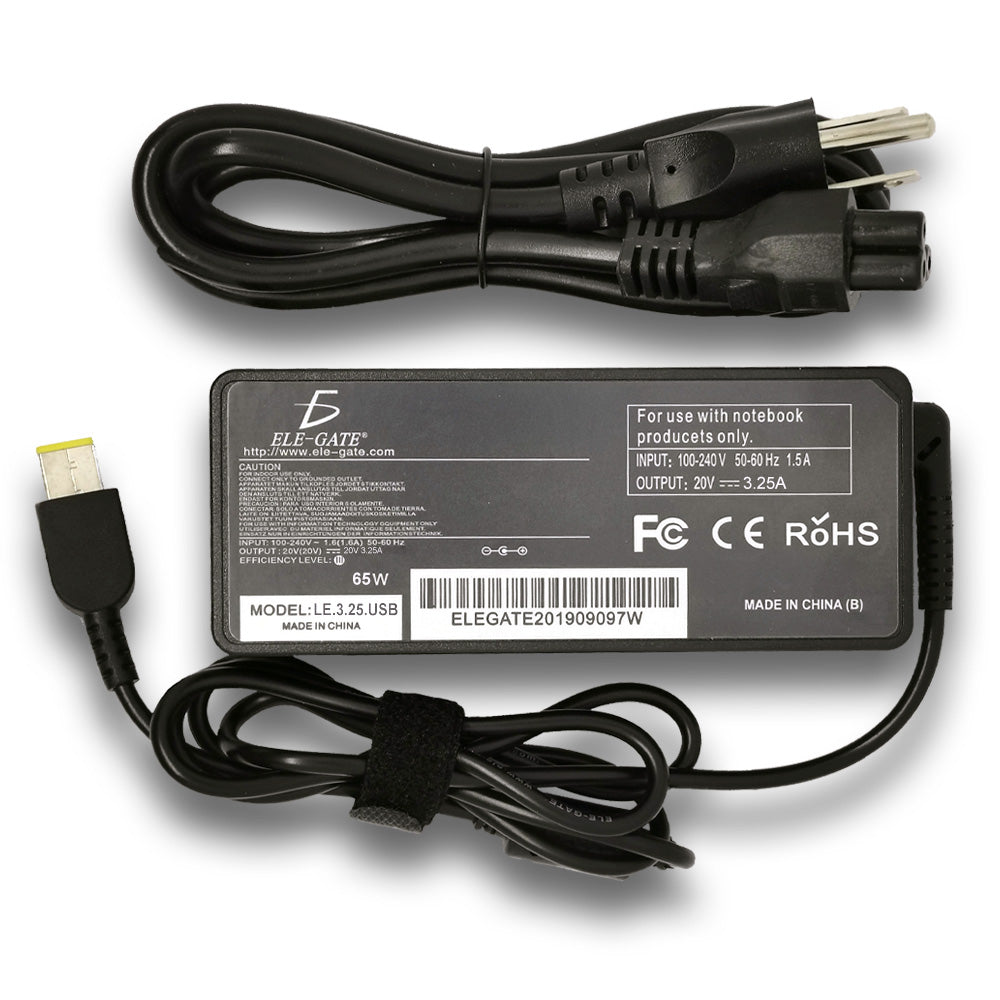 Cargador compatible con Lenovo ThinkPad de 65W con punta USB rectangular