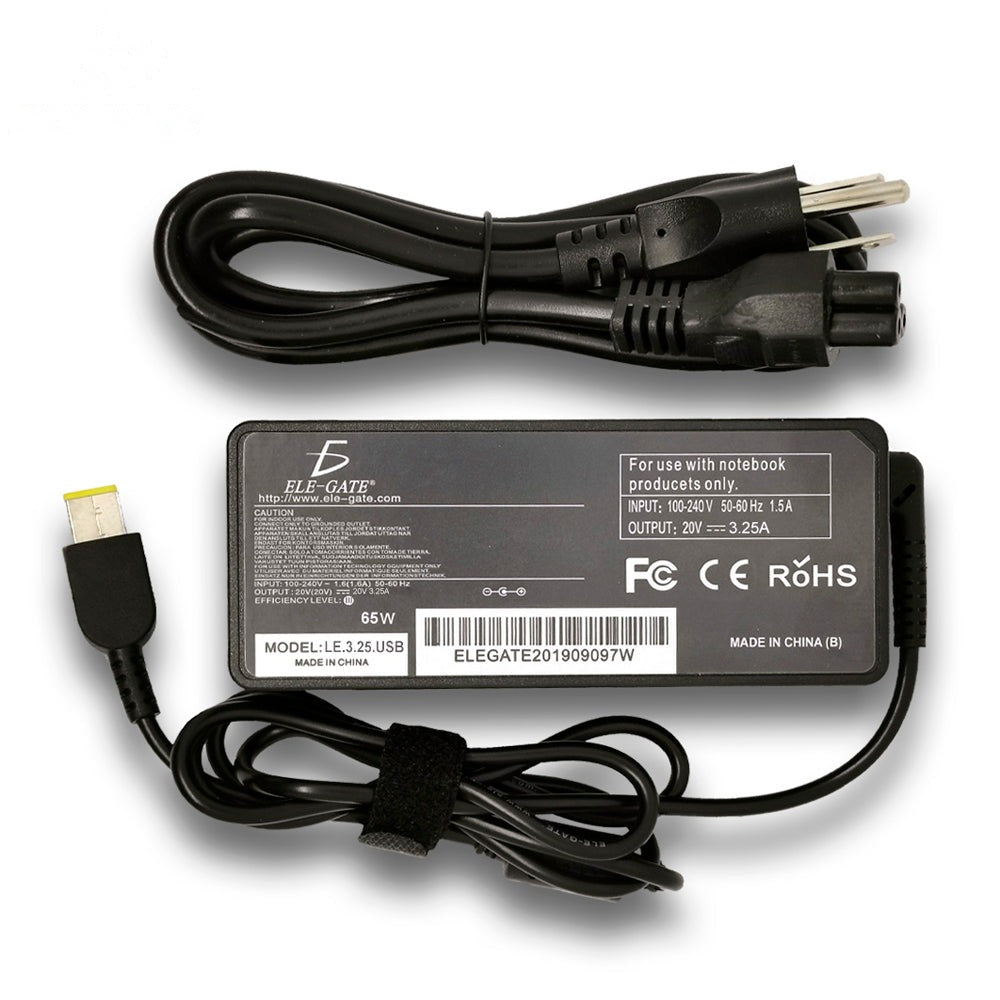 Cargador compatible con Lenovo ThinkPad de 65W con punta USB rectangular