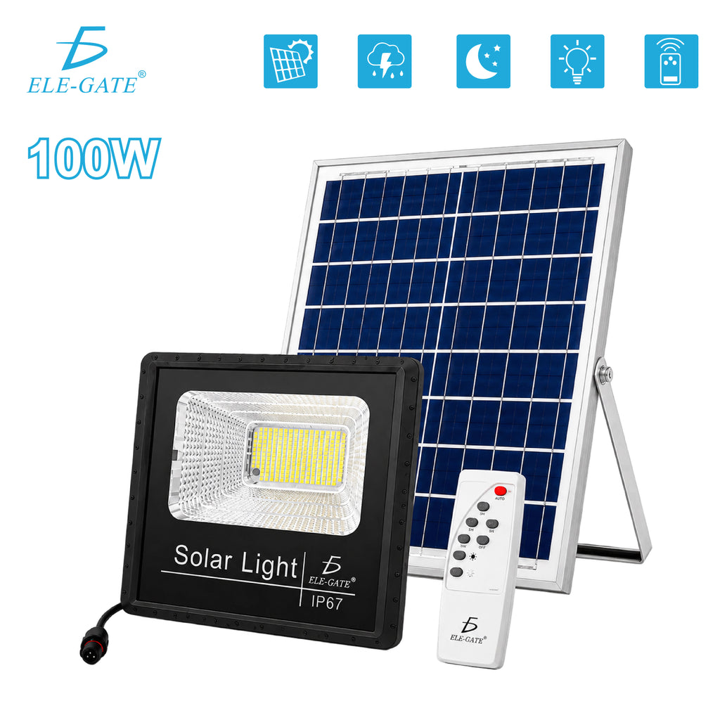 Reflector LED de 100 W con panel solar