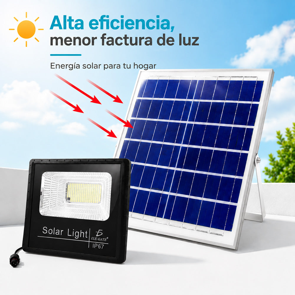 Reflector LED de 100 W con panel solar