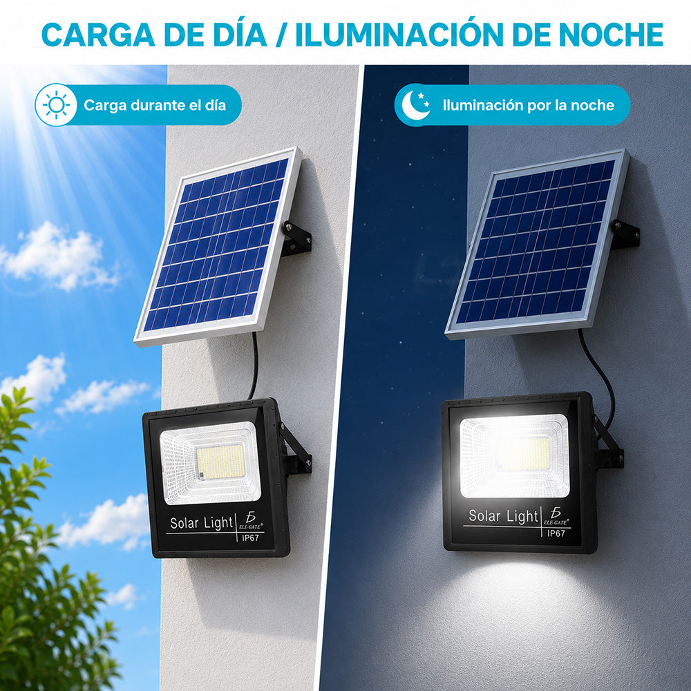 Reflector LED de 100 W con panel solar