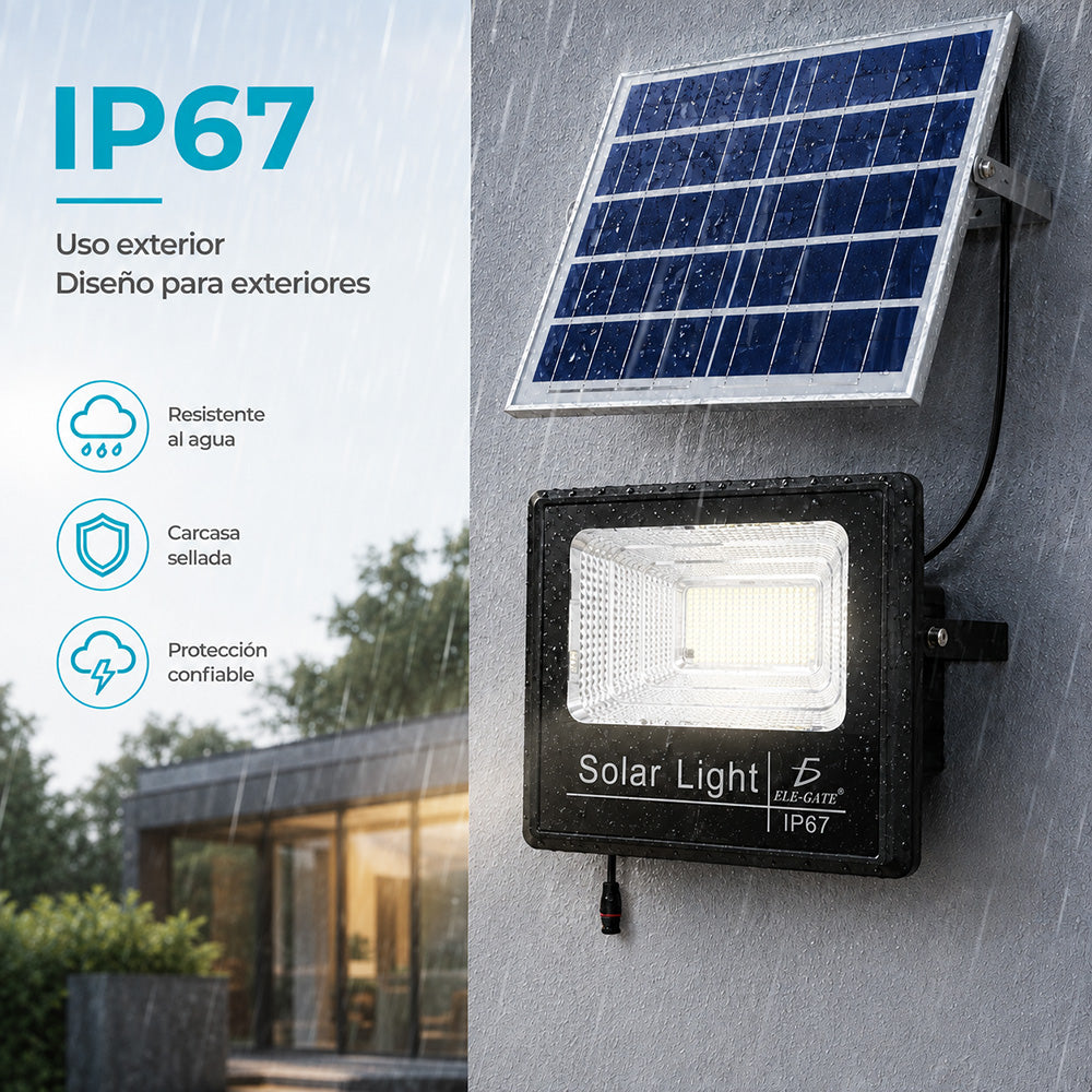 Reflector LED de 100 W con panel solar