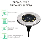 Caja con 4 lámparas solares de piso para jardín