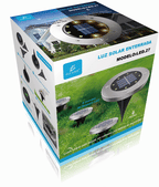 Caja con 4 lámparas solares de piso para jardín