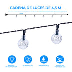 Serie de luces solares LED cálidas de 5 metros