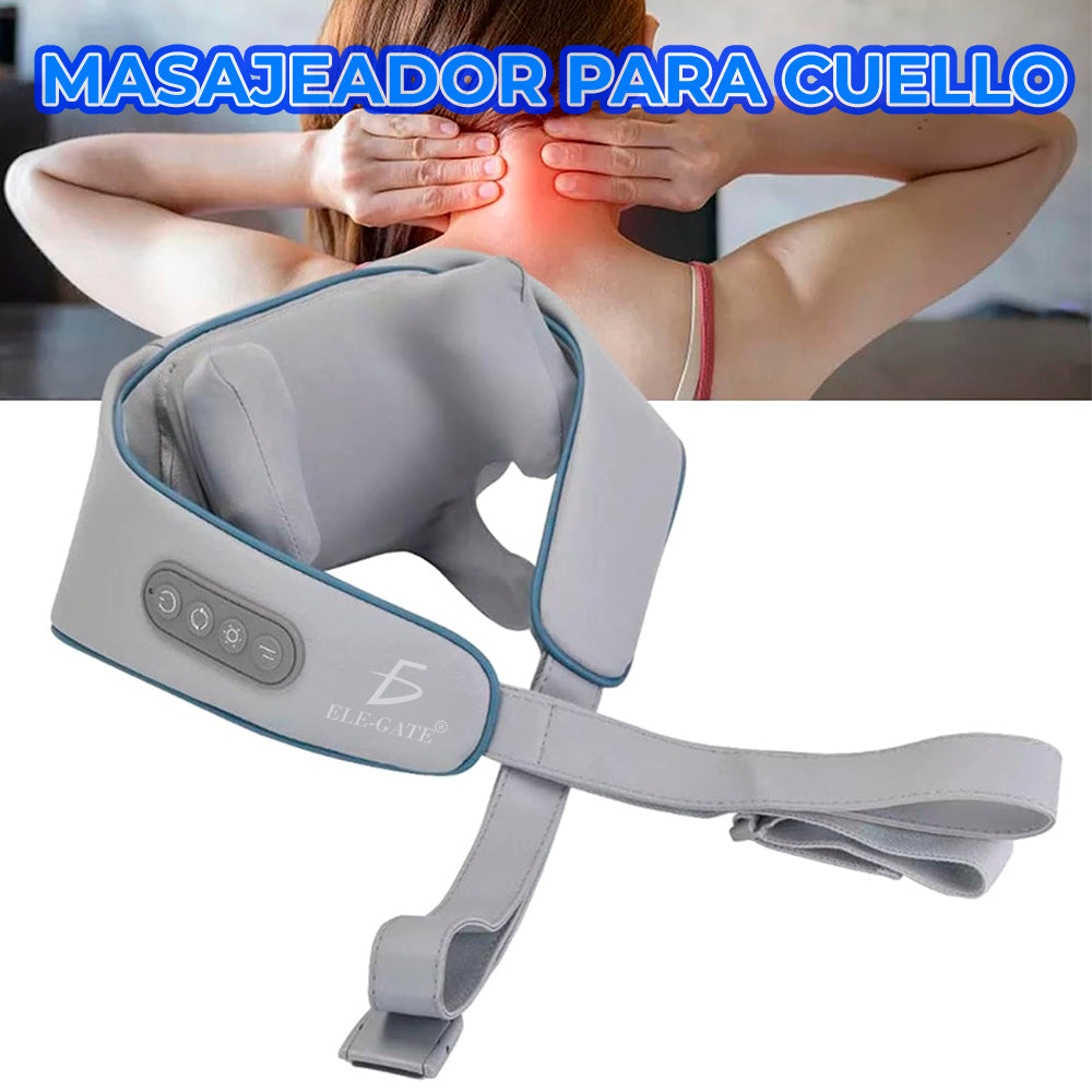 Masajeador eléctrico recargable de cuello, hombros y cintura con calor