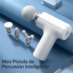 Pistola masajeadora portátil de 6 velocidades con 4 cabezales