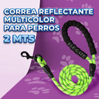 Correa reflectante de 2 m con asas dobles para perro