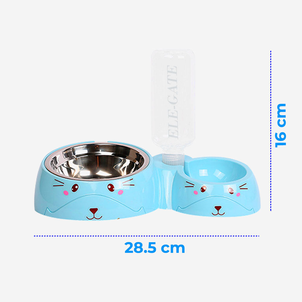 Dispensador doble comedero y bebedero para mascotas