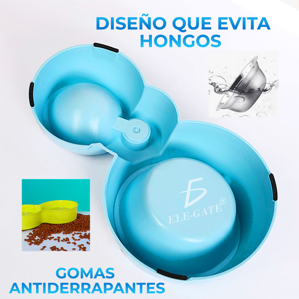 Dispensador doble comedero y bebedero para mascotas