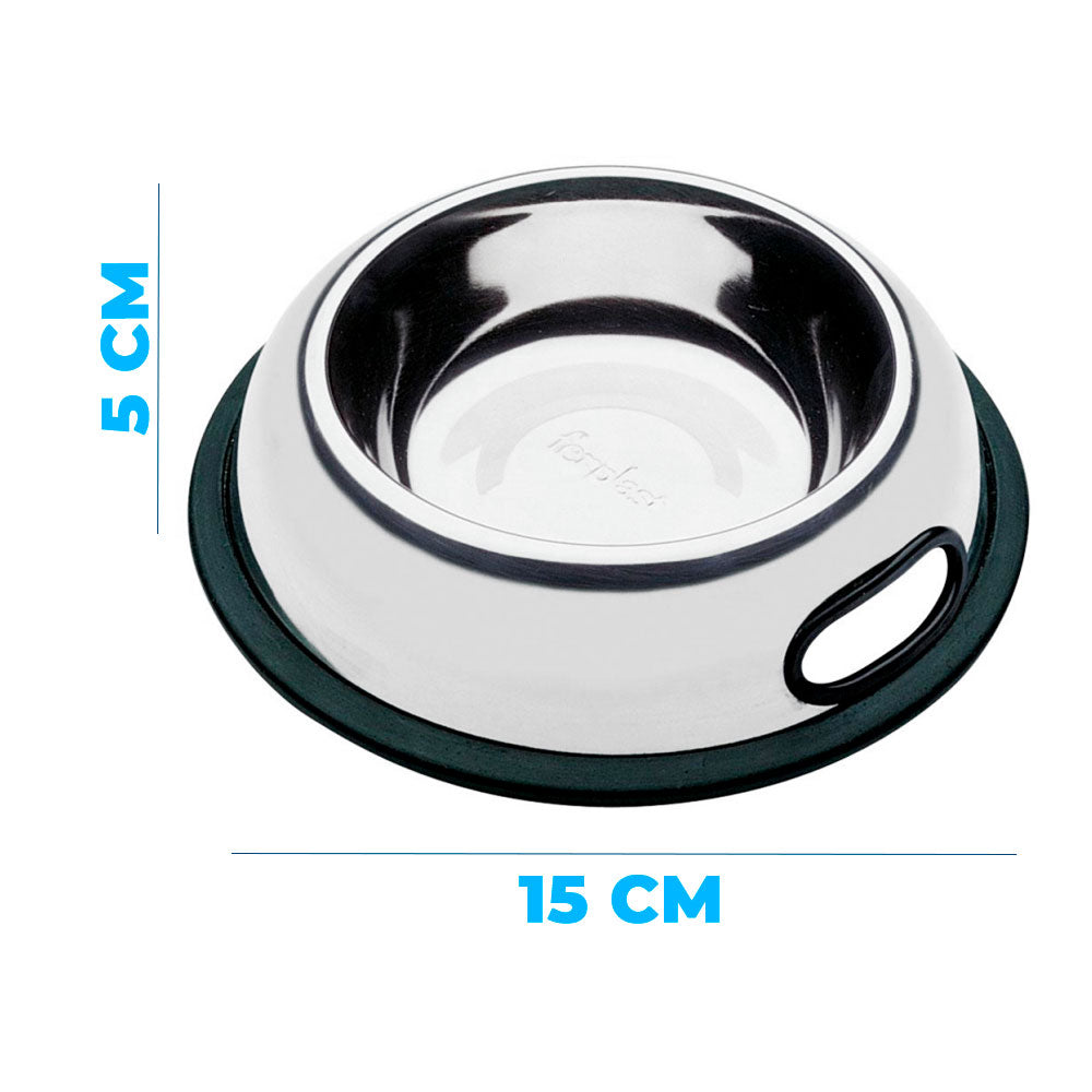 Set de 2 platos de acero inoxidable para mascotas